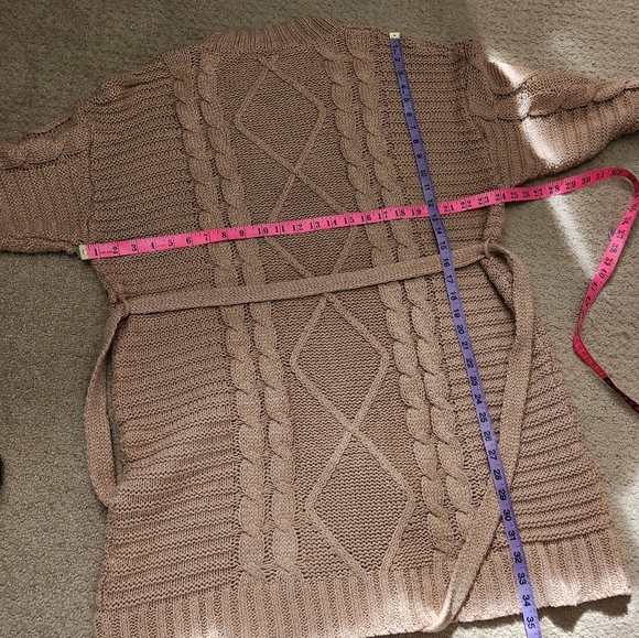 Anthropologie x Amadi "Leah" Neutral Tan Cable-Knit Sweater Dress Size XL - Picture 14 of 14